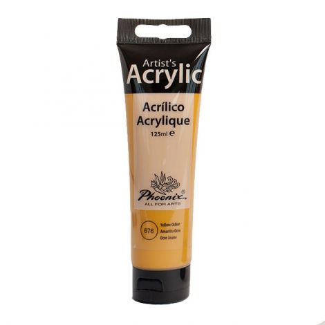 Farba akrylowa Phoenix 125ml, Żółta ciemna - Yellow Ochra